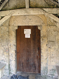 the norman door - the ashes are from a fire that